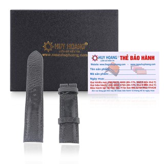 Dây đồng hồ da đà điểu size lớn màu đen PH8409