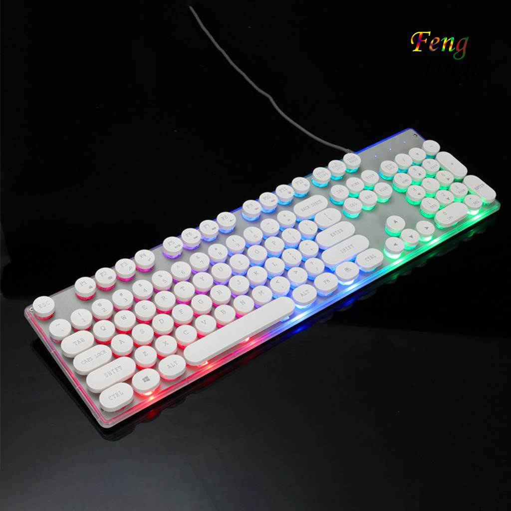 Bàn Phím Chơi Game G102 104 Phím Có Đèn Nền Dạ Quang Chống Thấm Nước Kết Nối Usb 2.0