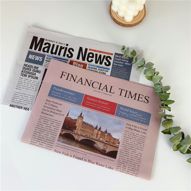 Set 2 Giấy Gói Quà Họa Tiết Tờ Báo Cổ Điển