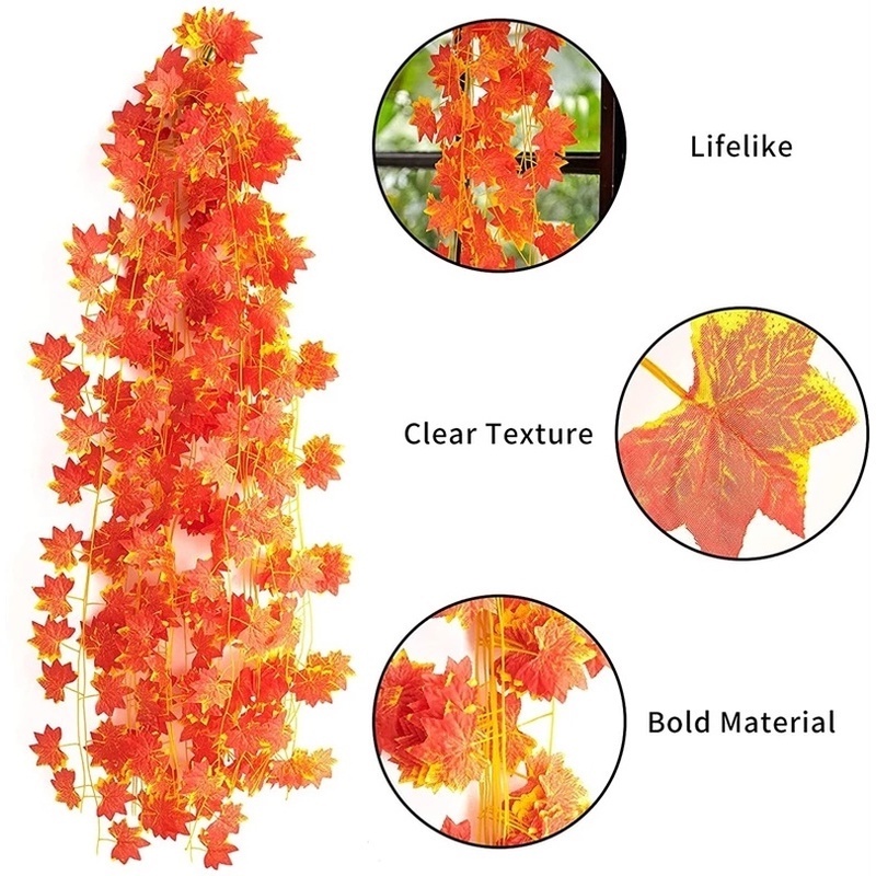 Dây Lá Phong Nhân Tạo Dài 3.2m Dùng Trang Trí Nhà Cửa / Sân Vườn