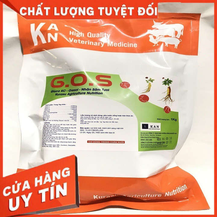 Điện giải, tăng lực gluco nhân sâm cho gia súc gia cầm; chống nóng, giải nhiệt cho gà, ngan, vịt, lợn, trâu bò