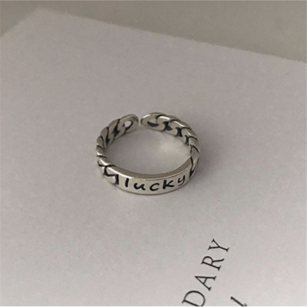 Bộ 2 nhẫn hở mạ bạc có thể điều chỉnh phong cách Hàn Quốc