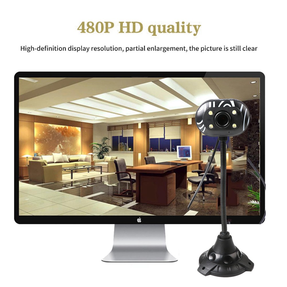 Webcam HW HD 480p kèm micro cho máy tính để bàn/Laptop | BigBuy360 - bigbuy360.vn