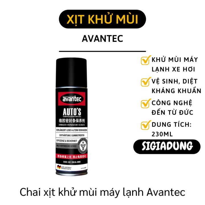 GIÁ SỈ Chai xịt vệ sinh khử mùi máy lạnh Avantec, diệt và kháng khuẩn cho máy lạnh xe hơi 7140