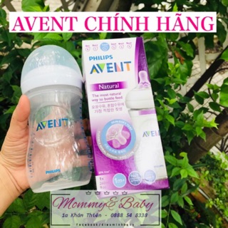 (CHÍNH HÃNG) Bình sữa Avent Natural 260ml núm xoắn