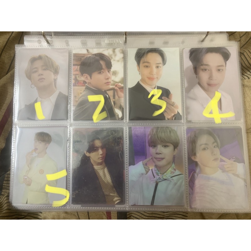 CARD ẢNH MINI PHOTOCARD BTS JUNGKOOK JIMIN CÁC ĐỢT MERCH OFFICIAL