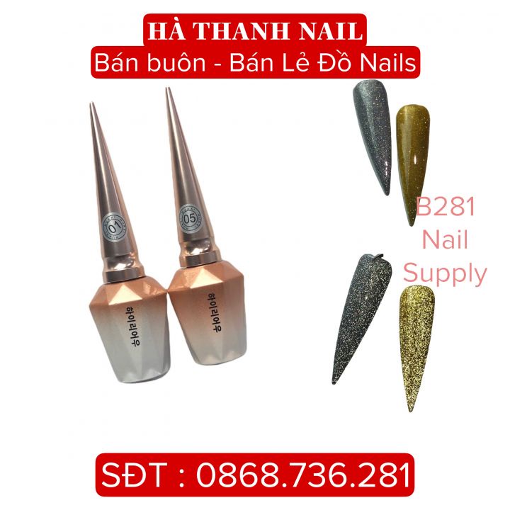 [ HOT ] Sơn Gel Nhũ Flash Kim Tuyến Siêu Sáng 2 Màu Bạc , Vàng 15ml