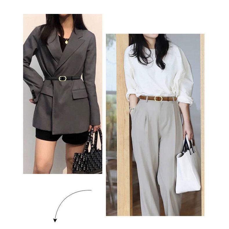 Thắt Lưng Da Khóa Kim Loại Thời Trang Cho Nữ