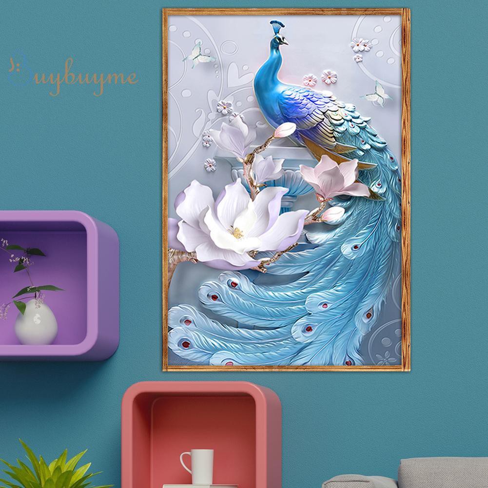 Bộ tranh đính đá 5D DIY hình chim công độc đáo | BigBuy360 - bigbuy360.vn