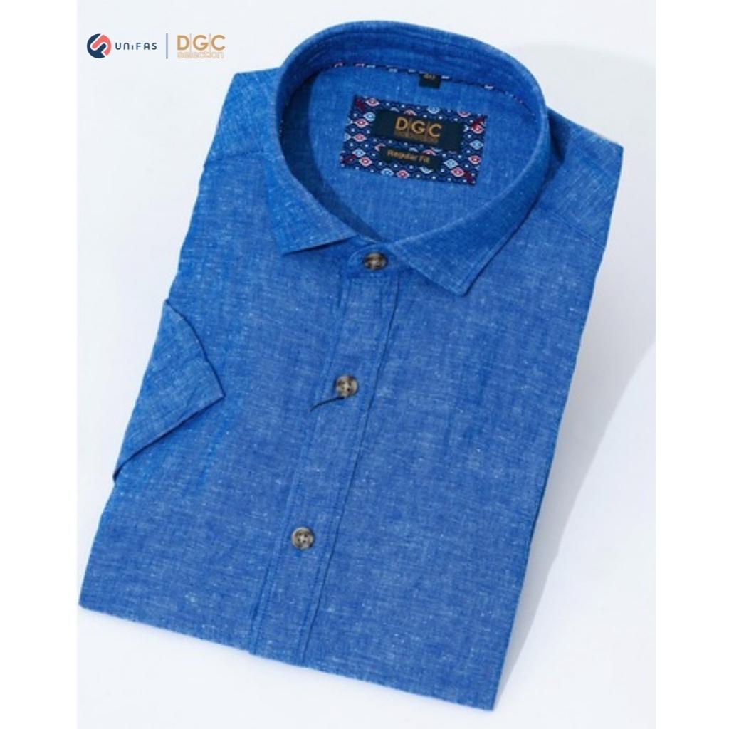 Áo sơ mi nam DGCs ngắn tay dáng suông trơn màu, chất vải mềm thoáng mát thấm hút tốt SASNCB32M