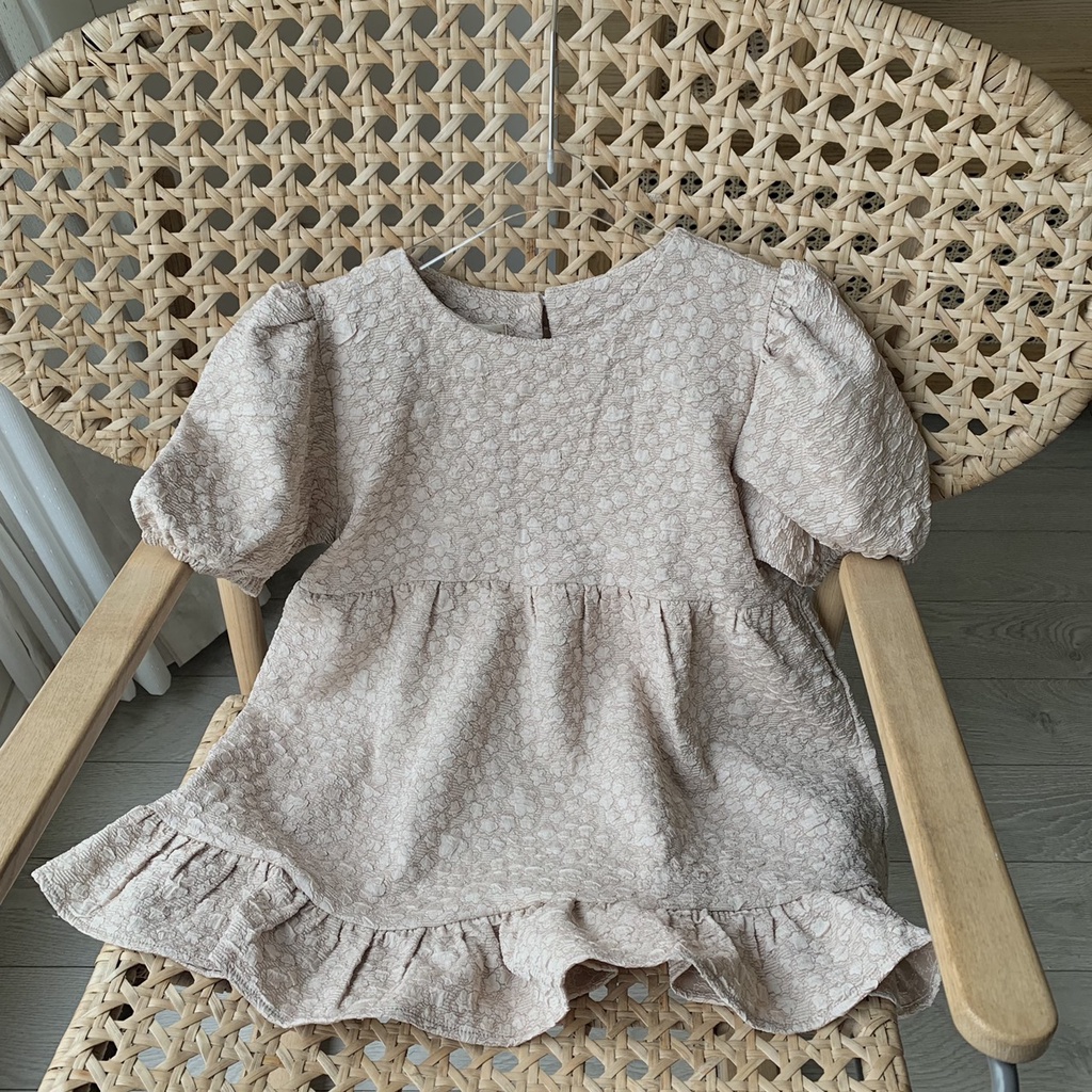 áo babydoll hai tầng vải gấm hoa nổi TKA299 LOLLIE STUDIO