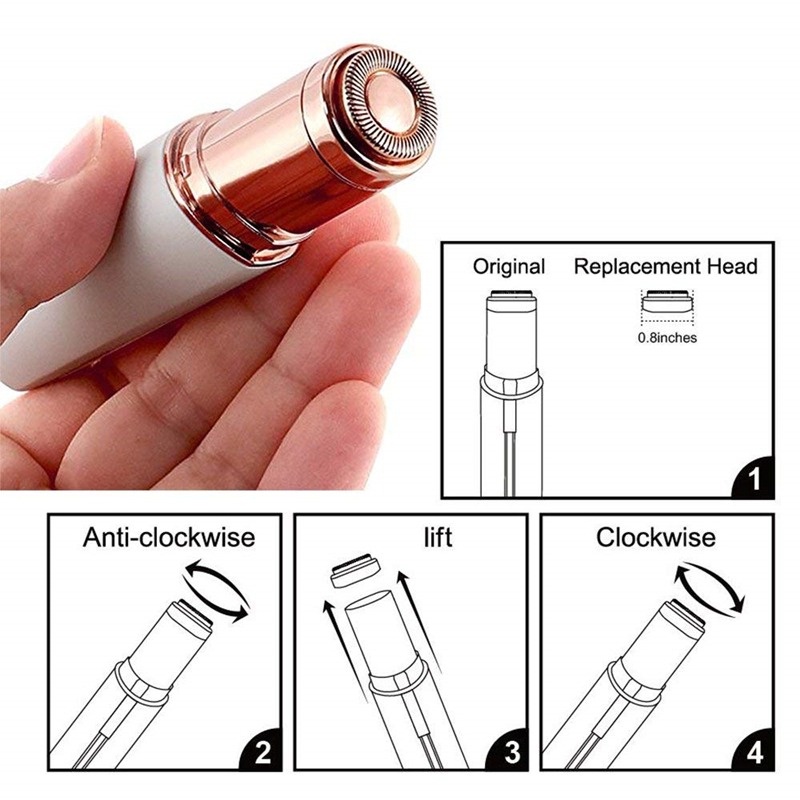 Máy tẩy lông HLLR kiểu dáng mini có cáp sạc usb tiện dụng cho phái nữ