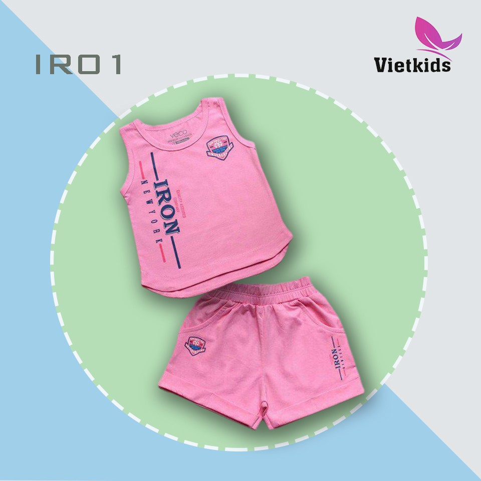 Quần áo trẻ em, set đồ bộ thun 3 lổ bé gái IRON veco