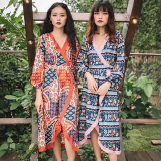 [SỐC] đủ 5 màu Đầm thổ cẩm hoạ tiết boho váy du lịch bohemian_ Đầm thiết kế babydoll hoạ tiết du mục vintage (FREESHIP)