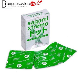Bao cao su Sagami Extreme Dot siêu mỏng, siêu gai, rộng 55+-2mm,3 cái /hộp từ chính hãng