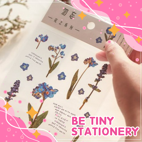 Sticker hoa khô Vintage trang trí phong cách cổ điển bullet journal Be Tiny