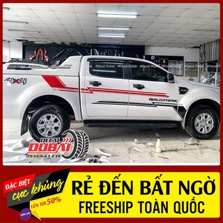 Tem dán Sườn Xe Bán Tải Ford Wildtrak Thể Thao Đỏ Đen