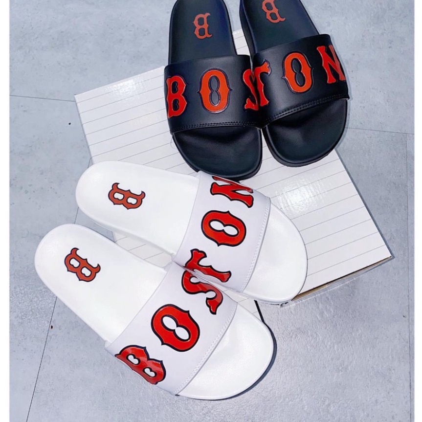 SALE Dép nam nữ đẹp quai ngang in chữ Boston thời trang sành điệu, Dép lê xỏ ngón thể thao đế cao đúc chắc chắn êm D12