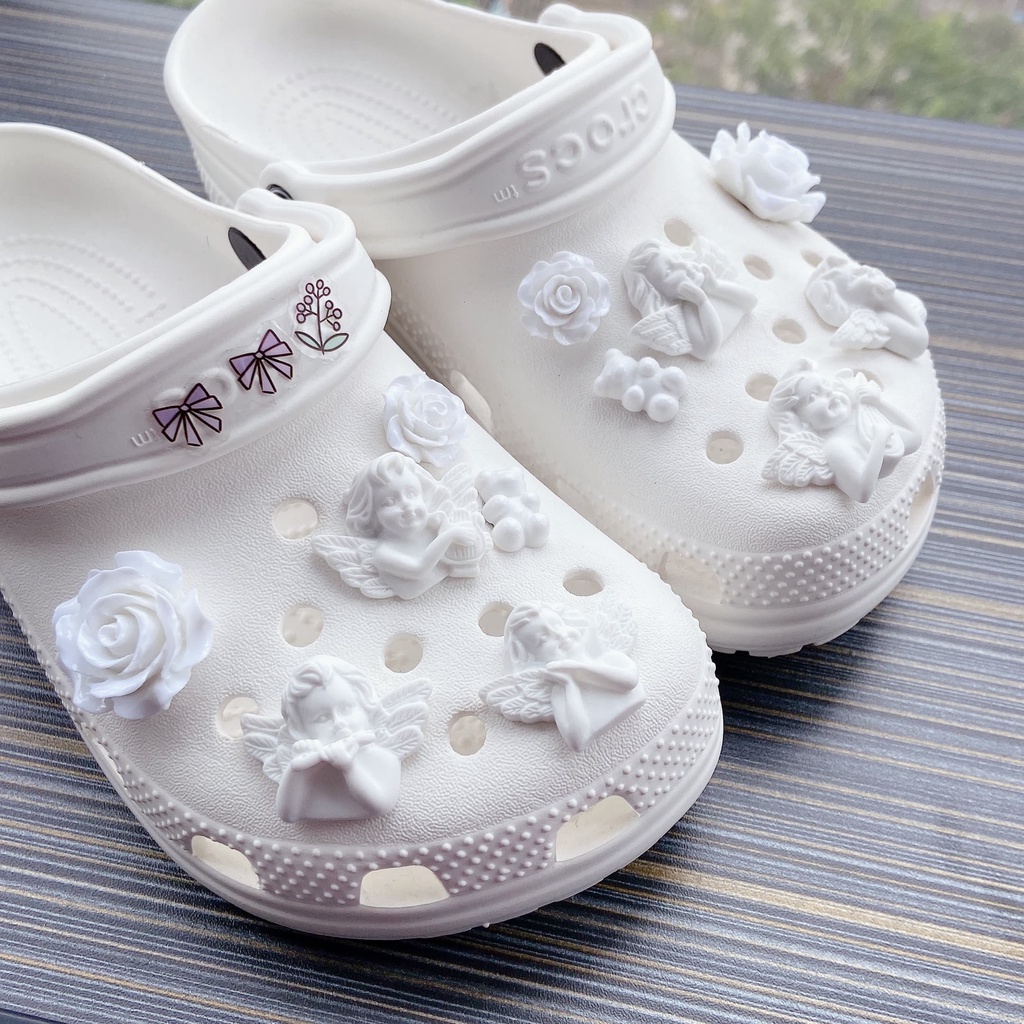 crocs sticker Bộ 12 Móc Khóa Giày Quyến Rũ DIYshoes sticker Accessories Stickers Sandals Shoe Decoration