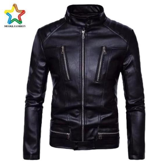 Áo khoác da nam lót dù 6 dây kéo cao cấp Model Fashion 💕FREESHIP💕