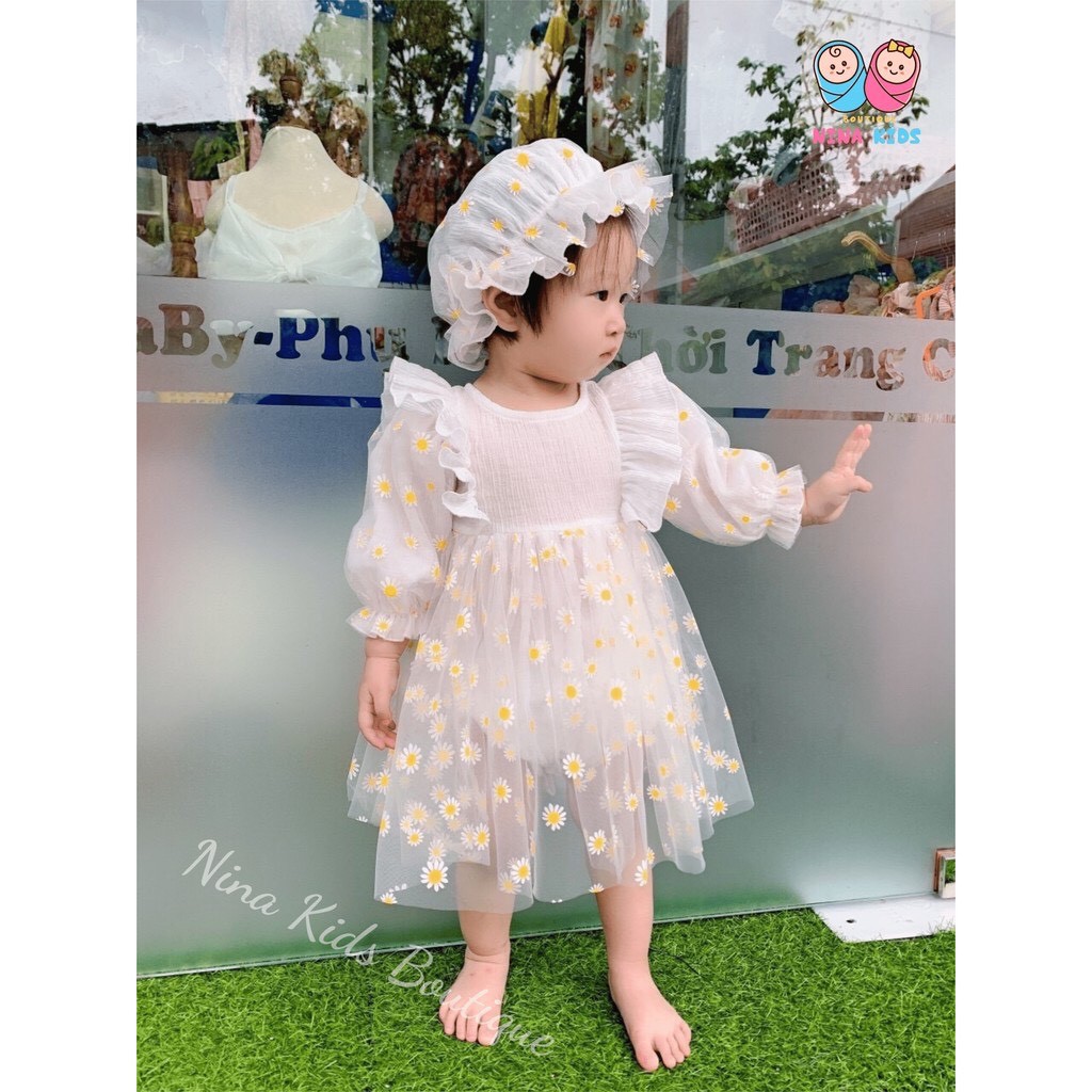 SET BODY TRẮNG KÈM MŨ CHO BÉ