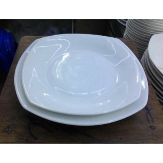 Đĩa sứ vuông trắng Bát Tràng