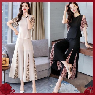 Hàng Quảng Châu - Set bộ áo kiểu quần ống rộng phối voan beo siêu sang - ST607300