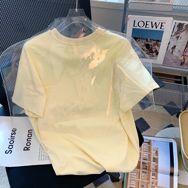 Áo Thun cotton Tay Ngắn Dáng Rộng In Hình Hoa Hồng Cổ Điển Thời Trang Mùa Hè Mới Dành Cho Nữ