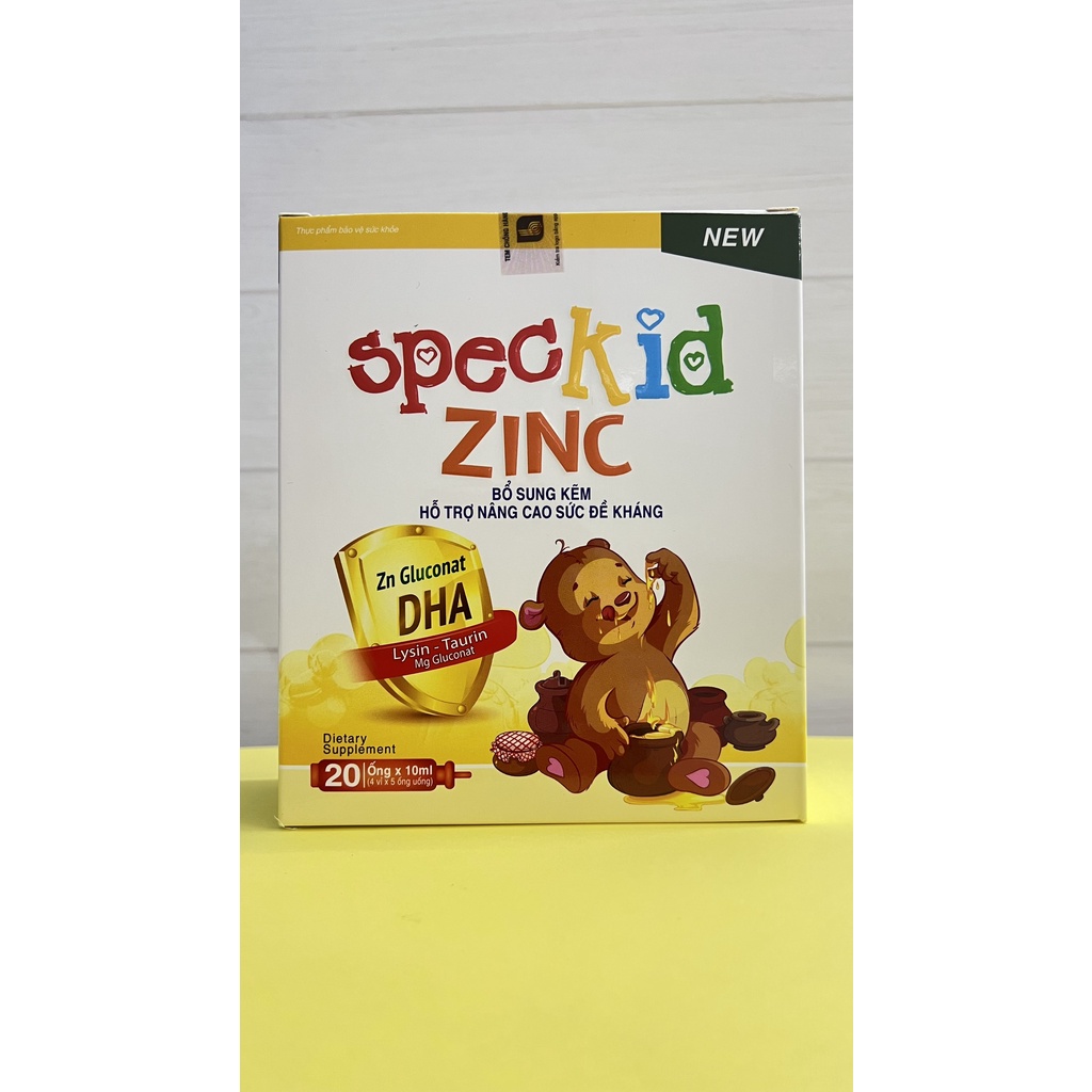 Hộp 20 ống Speckid zinc bổ sung kẽm hỗ trợ nâng cao sức đề kháng cho bé