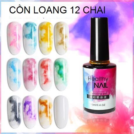 Set 12 Chai Cồn Loang | Tạo Loang Vân Đá Trang Trí Móng