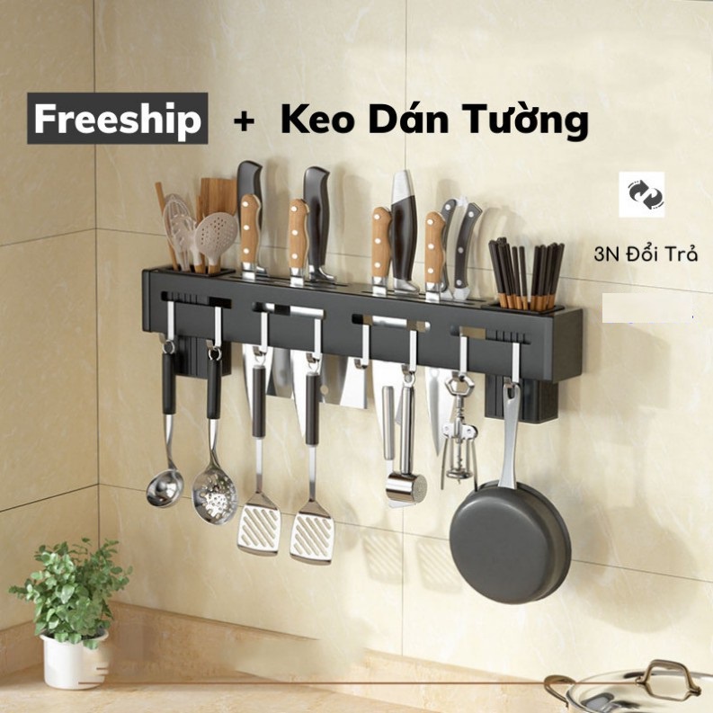 Giá cài dao kéo inox nhà bếp, giá treo muỗng đồ nhà bếp có hộp đựng đũa thìa kèm hộp