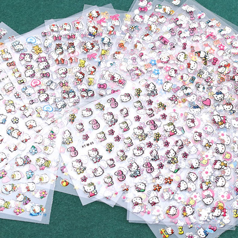 Miếng Dán Trang Trí Móng Tay Hình Mèo Hoạt Hình Dễ Thương Dành Cho Trẻ Nhỏ