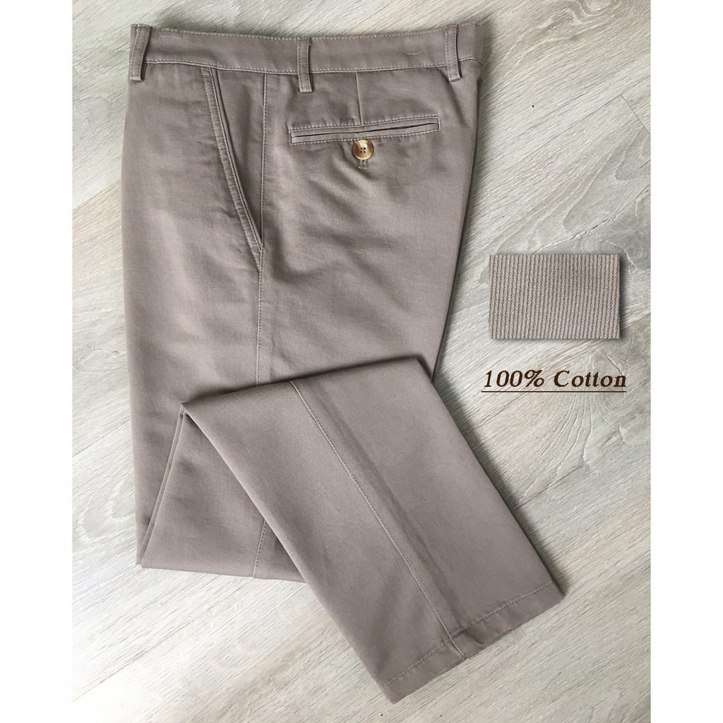 Quần kaki nam 0 ly Classic Vĩnh Tiến vải kẻ tăm 455 - D038, D039