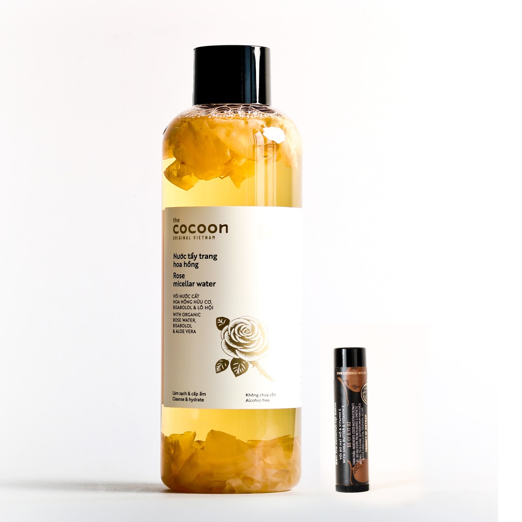 Combo Nước tẩy trang hoa hồng cocoon 500ml + Son dưỡng môi dầu dừa bến tre cocoon 5g | BigBuy360 - bigbuy360.vn