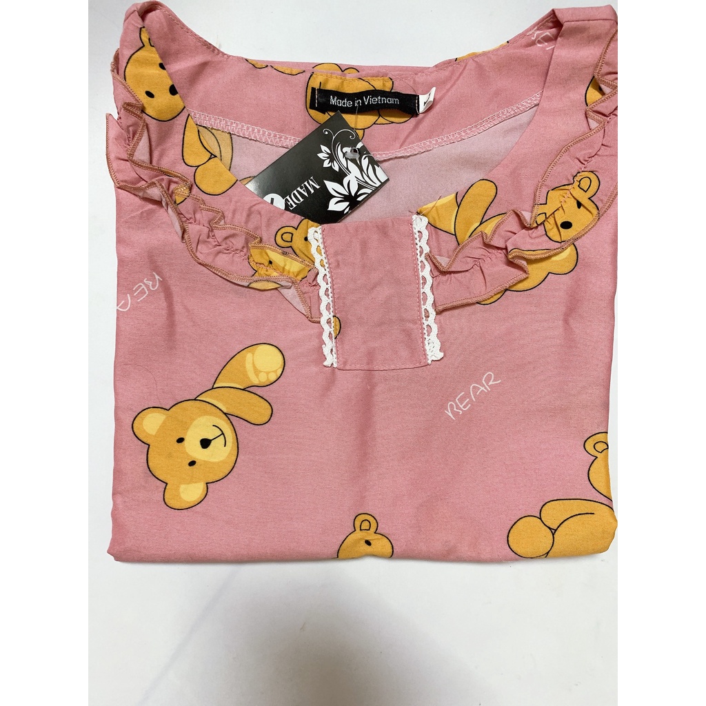 Sale] Đồ bộ mặc nhà,đồ ngủ,quần áo nữ, bộ mặc nhà nữ,bộ lửng họa tiết gấu dễ thương,xinh xắn | BigBuy360 - bigbuy360.vn