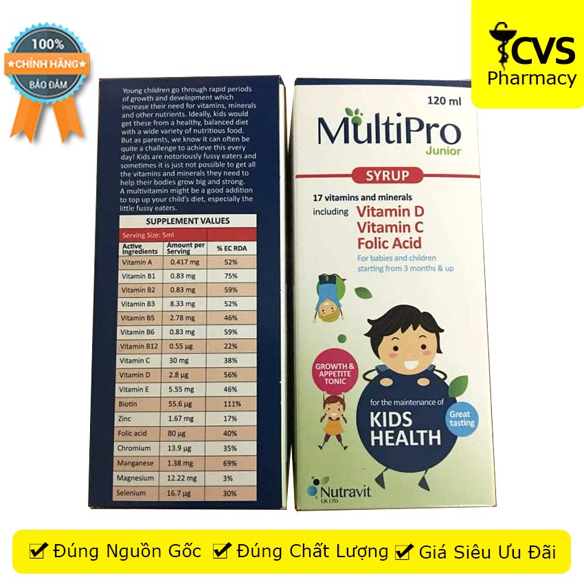 MultiPro Junior Syrup - Siro cải thiện biếng ăn, suy dinh dưỡng ở trẻ - cvspharmacy