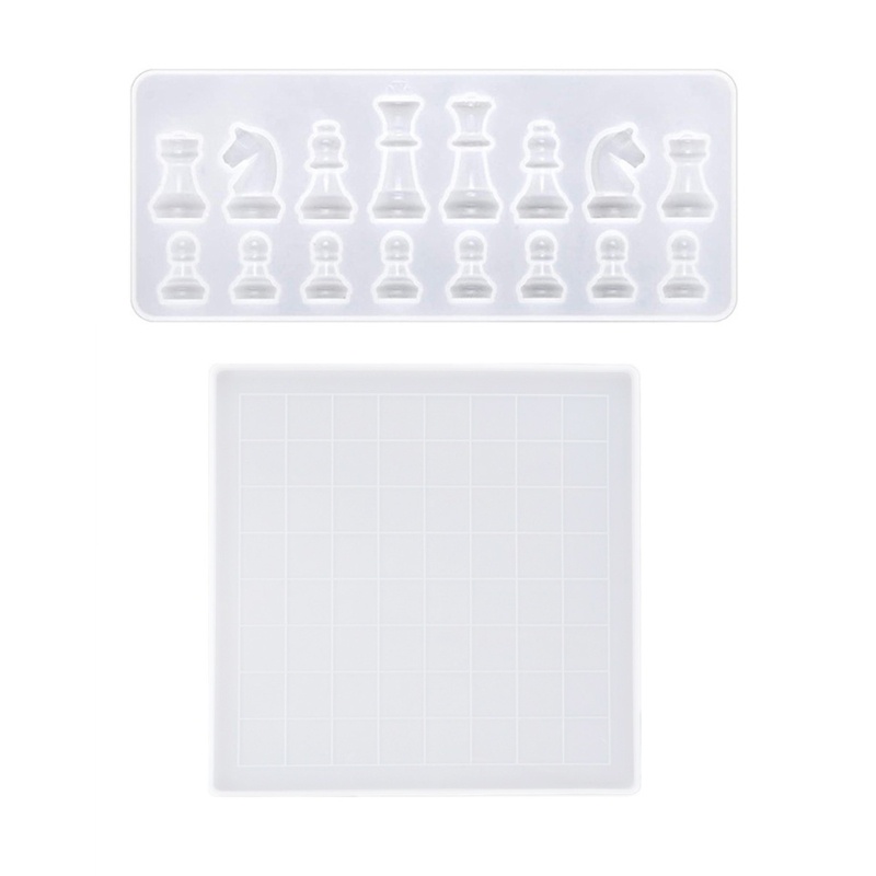 1 Bộ Khuôn Nhựa Epoxy Hình Quân Cờ Vua Kèm Khuôn Bằng Silicone