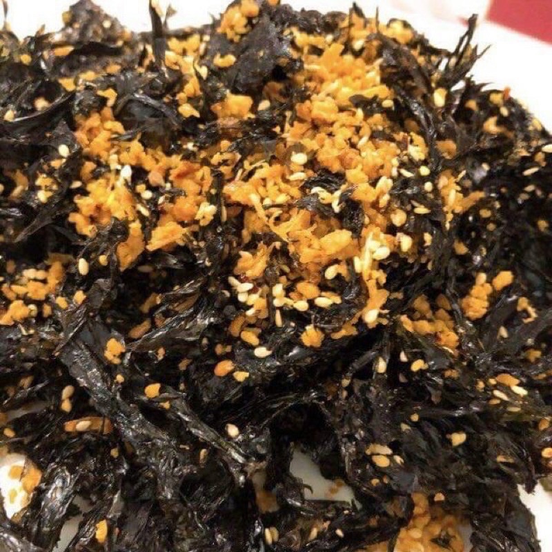 HỦ 200gr RONG BIỂN KHÔ CHÁY TỎI THƠM NGON