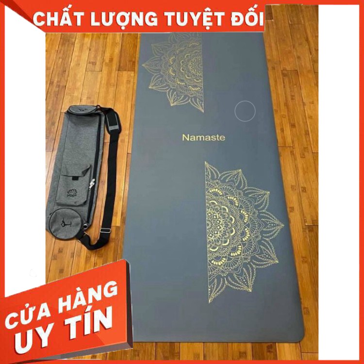 (Tặng túi cao cấp + xịt thảm + Khăn lau) Thảm tập yoga cao su PU Namaste chống trơn trượt 100% hoạ tiết mandala