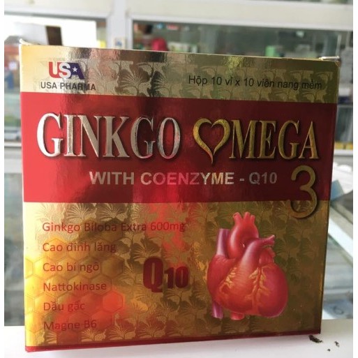 Date mới (Rẻ nhất) Hoạt huyết dưỡng não Bổ Não Ginkgo Omega 3 CoenzymQ10 hộp 100 viên.