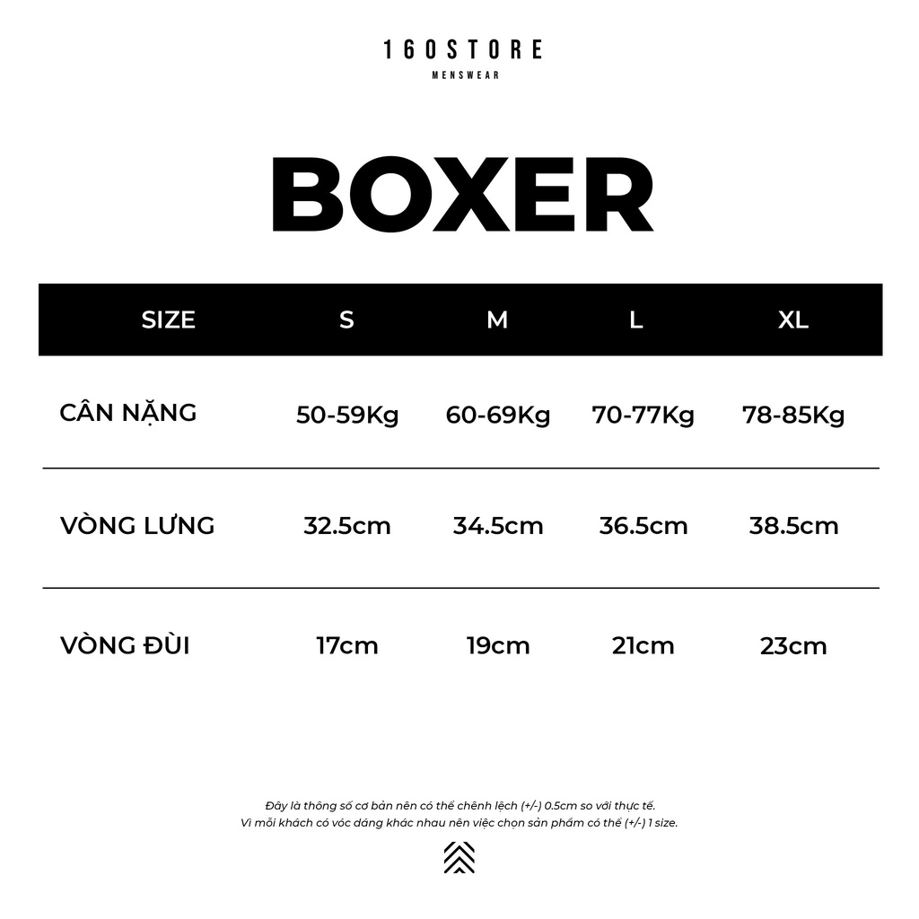 Quần Lót Nam Trơn, Quần Sịp Boxer Nam BOUTON Basic Vải Polyamide Cotton Cao Cấp Nhẹ Thoáng Mát Co Giãn BXEC0001 160STORE