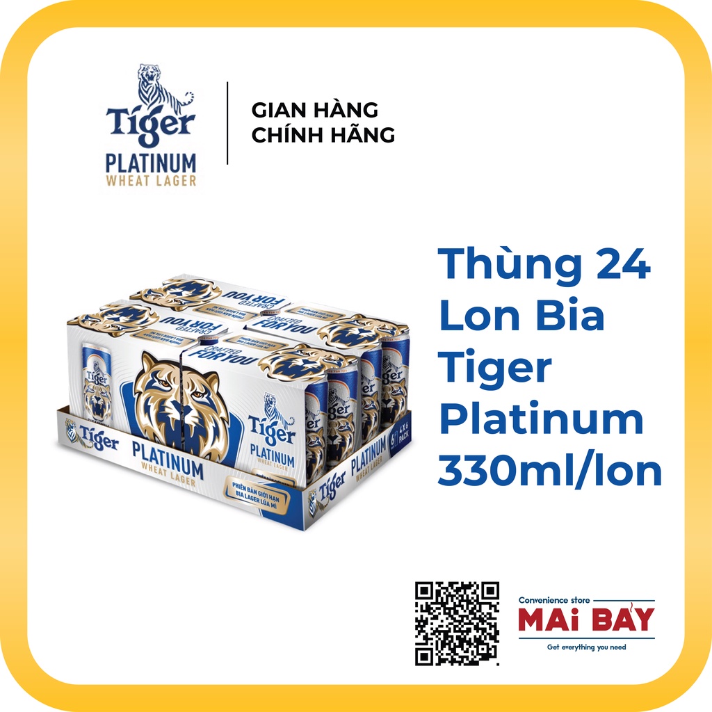 Thùng 24 lon bia lúa mì Tiger Platinum Wheat Lager 330ml/lon