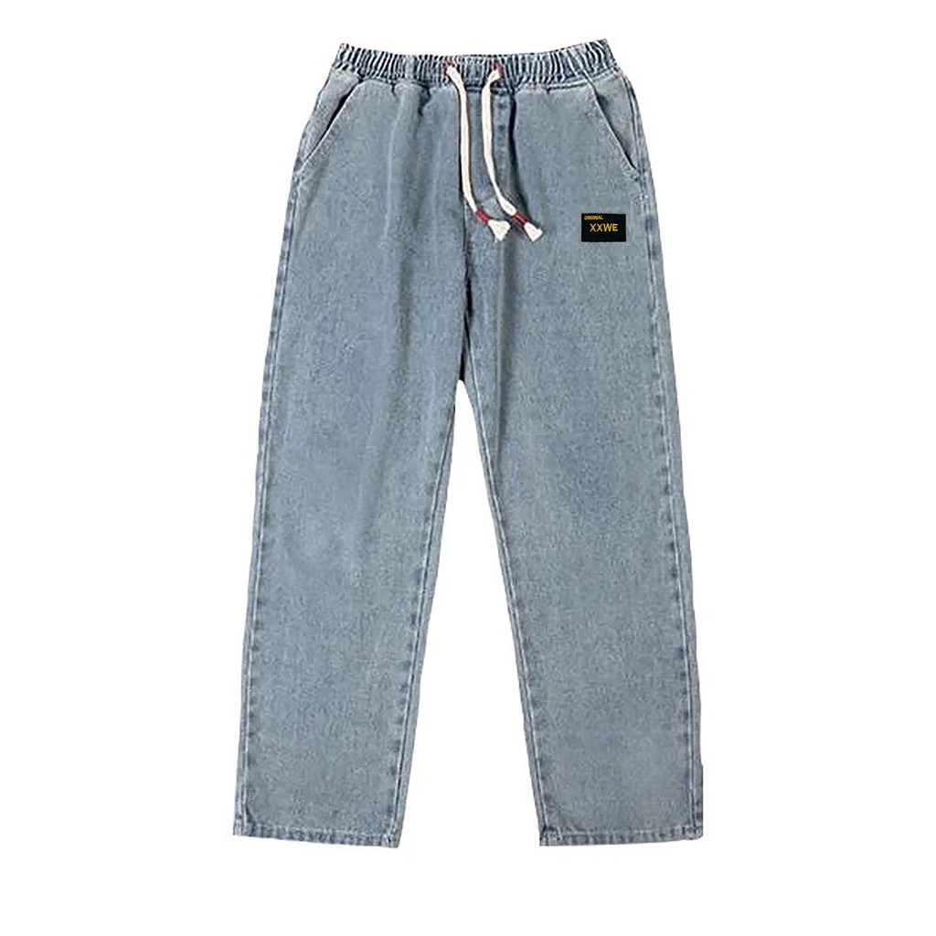 Quần Jean Baggy Nam Cạp Chun Dáng XXWE Suông Rộng - Chất Bò Mặc Thoải Mái - Thêu XXWE Local Brand