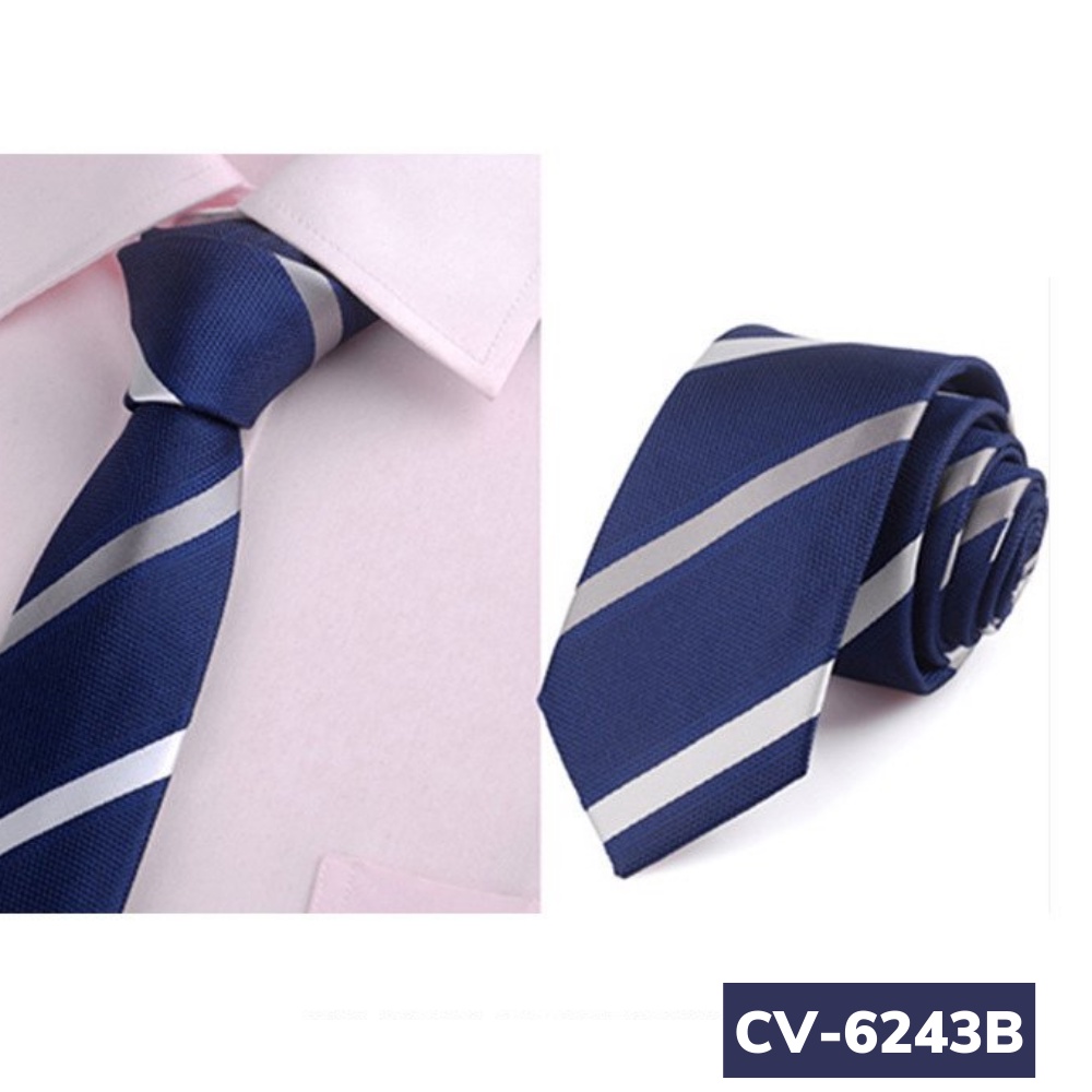 Cà vạt Nam bản nhỏ 6cm thời trang phong cách Hàn Quốc, cavat chú rể, cravat công sở, calavat dự tiệc CV-6243