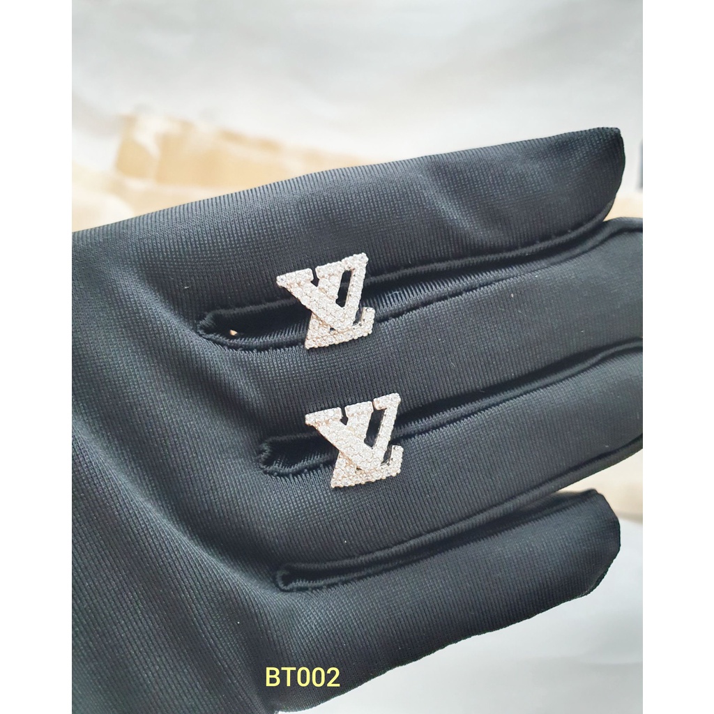 Bông tai nữ bạc ý (925), xi vàng trắng BT002, thiết kế 3d của Nhẫn Nam dtj