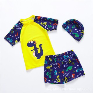 Set bộ bơi bé trai hình khủng long vàng cực cute
