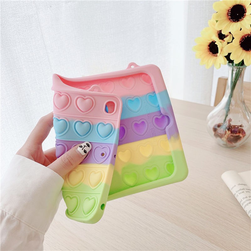 Ốp máy tính bảng silicone có dây đeo giá đỡ/ Kính cường lực màn hình cho Samsung Galaxy Tab A 8.0 2019 SM-T290 T295