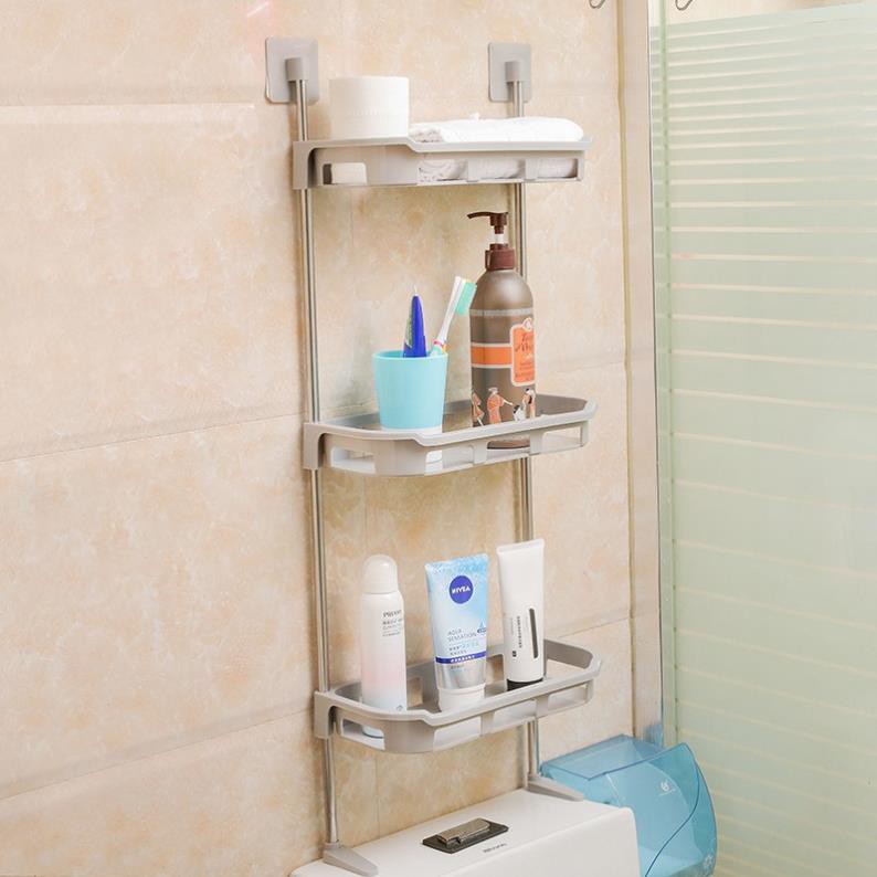 Kệ 3 Tầng Để Trên Toilet - Kệ Để Bồn Cầu Không Cần Khoan Tường