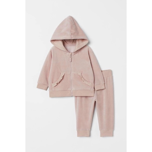 Bộ nhung H&M cho bé gái sz 4-24M