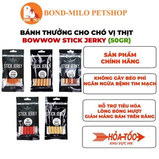 Bánh thưởng cho chó bowwow stick jerky vị thịt 50g - bondmilo shop